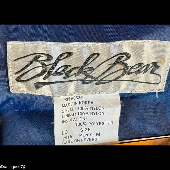 🆕VTG▪️BLACK BEAR▪️70's 80's Unisex Navy Blue Fully Lined Snow Ski Bib Overalls - Picture 10 of 11